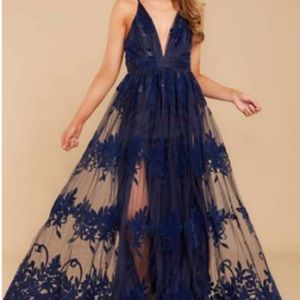 Long navy maxi dress